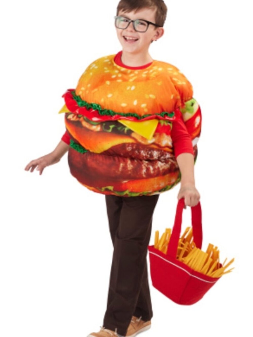 NWT FUN OF A KIND Kids 2pc Hamburger Costume Set with Bag